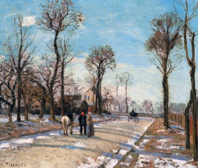 طريق فرساي ، Louveciennes ، Winter Sun and Snow ، ج. 1870 بواسطة كميل يعقوب بيسارو