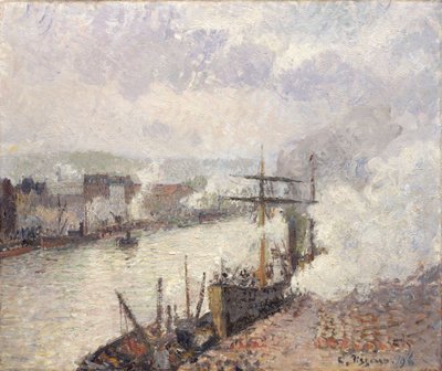 القوارب البخارية في ميناء روان ، 1896 بواسطة كميل يعقوب بيسارو