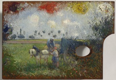 لوحة الفنان مع مناظر طبيعية ، 1878-80 بواسطة كميل يعقوب بيسارو