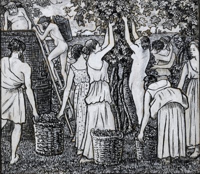 حصاد العنب ، دراسة تركيبية لتوضيح لـ Daphnis and Chloë ، c1895 بواسطة كميل بيسارو