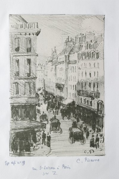 شارع سان لازار ، باريس ، 1897 بواسطة كميل بيسارو