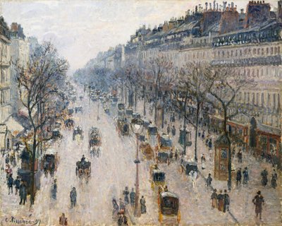 بوليفارد مونمارتر في صباح الشتاء ، 1897. بواسطة كميل يعقوب بيسارو
