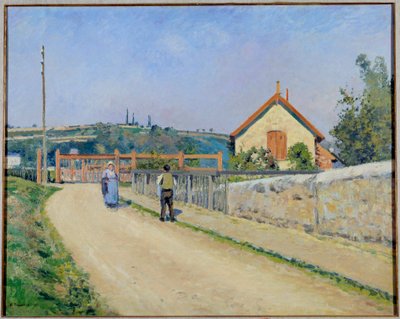 حاجز السكك الحديدية في باتيس ، بالقرب من بونتواز لوحة لكاميل بيسارو (1830-1903) 1873 واشنطن. مجموعة فيليبس بواسطة كميل يعقوب بيسارو