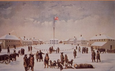 تمرد رييل في كندا ، استولى رييل على حصن غاري عام 1869 ، أواخر القرن التاسع عشر (زيت على قماش) بواسطة المدرسة الكندية