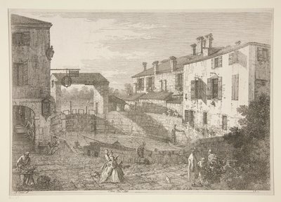 Le Porte del Dolo (The Locks of Dolo) ، من سلسلة Vedute (المشاهدات) بواسطة كاناليتو (قناة جيوفاني أنطونيو)