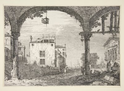 Le Portique a la lanterne (The Portico with the Lantern) ، من سلسلة Vedute (المشاهدات) بواسطة كاناليتو (قناة جيوفاني أنطونيو)