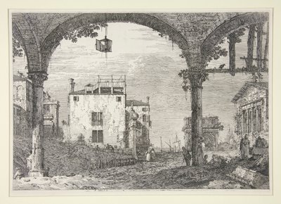 Le Portique a la lanterne (The Portico with the Lantern) ، من سلسلة Vedute (المشاهدات) بواسطة كاناليتو (قناة جيوفاني أنطونيو)