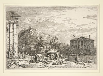 The Market at Dolo ، من سلسلة Vedute (المشاهدات) بواسطة كاناليتو (قناة جيوفاني أنطونيو)