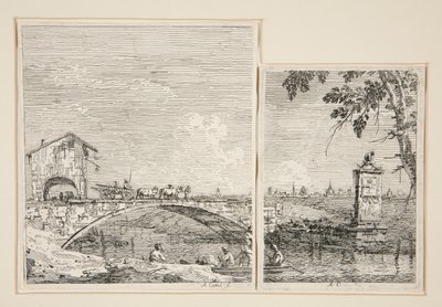 The Wagon Passing over a Bridge ، من سلسلة Vedute (المشاهدات) بواسطة كاناليتو (قناة جيوفاني أنطونيو)