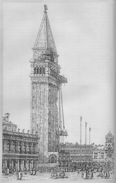 كامبانيلي سانت ماركس أثناء خضوعه للإصلاح في عام 1745 ، 1903 بواسطة قناة جيوفاني أنطونيو (كاناليتو)