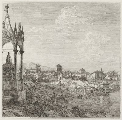 منظر لمدينة بها قبر أسقف بواسطة Canaletto