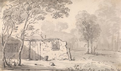 Flamstead End ، منزل Old Ruskin الريفي بالقرب من Cheshunt ، مايو ١٨١٤ بواسطة نقيب. توماس هاستينغز