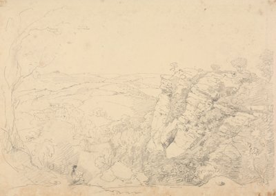 رسم تخطيطي لـ Chudleigh Rocks ، ديفون بواسطة نقيب. توماس هاستينغز