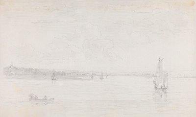 رسم تخطيطي لكوز ، جزيرة وايت ، من سولنت بواسطة Capt. Thomas Hastings