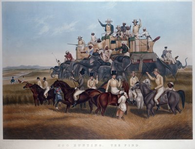 صيد الخنازير: البحث ، محفور وحانة. بواسطة السادة فورس ، حوالي 1840 (نقش ملون) بواسطة الكابتن جون (بعد) بلات