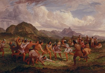 لعب الكرة بين هنود سيوكس ، 1851 بواسطة الكابتن سيث ايستمان