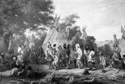 رقصة الكلب من داكوتاس ، c1847. بواسطة الكابتن سيث ايستمان