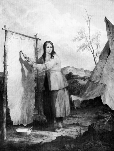 امرأة هندية تلبس جلد دير ، 1868. بواسطة الكابتن سيث ايستمان