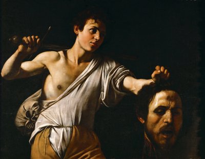 إيطالي  Davide con la testa di Golia David con la testa di Golia David with the Head of Goliath بواسطة كارافاجيو