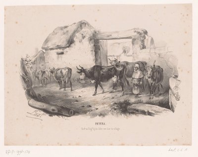 قطيع من البقر مع الراعية Pictura (عنوان السلسلة على الكائن) بواسطة كاريل كريستيان أنطوني آخر