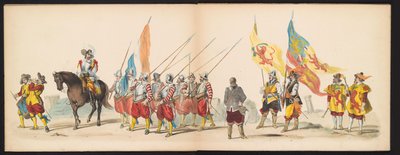 حفلة تنكرية لطلاب ليدن ، ١٨٥٠ (اللوحة 5) Intogt بواسطة فريدريك هندريك في فيلم Hertogenbosch في عام 1629: أداء بالملابس بواسطة H.H. طلاب Leydsche Hoogeschool den XI يونيو من العام 1850 (عنوان السلسلة على الكائن) بواسطة كاريل كريستيان أنطوني آخر
