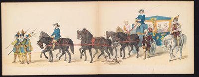 حفلة تنكرية لطلاب ليدن ، 1850 (اللوحة 8) Intogt بقلم فريدريك هندريك في فيلم Hertogenbosch عام 1629: أداء بالملابس من قبل طلاب HH في Leydsche Hoogeschool den XI Junij لعام 1850 (عنوان السلسلة على الكائن) بواسطة كاريل كريستيان أنطوني آخر