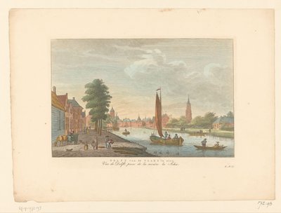 منظر لأمرسفورت ديلفت فان دي فارت معروض / Vue de Delft ، prize de la riviere la Schie (العنوان على الكائن) بواسطة كاريل فريدريك بندورب (أنا)