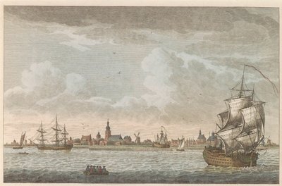 منظر هورن ، حوالي 1790 منظر لمدينة Hoorn / Vue dela Ville de Horn ، Sitee sur le bord du Zuiderzee (العنوان على الكائن) بواسطة كاريل فريدريك بندورب (أنا)