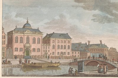 الكنيس الألماني العالي في أمستردام ، حوالي عام 1790 الكنيسة اليهودية الألمانية العليا في أمستردام / Sijnagogue Allemandé à Amsterdam (العنوان على الكائن) بواسطة كاريل فريدريك بندورب (أنا)