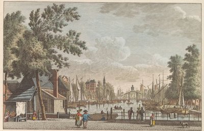 لوفهافن في روتردام ، حوالي عام 1790 Leuvehaven in Rotterdam / Le Canal dit Leuvenhaven a Rotterdam (العنوان على الكائن) بواسطة كاريل فريدريك بندورب (أنا)