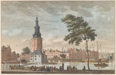 Montelbaanstoren في أمستردام ، حوالي 1790 برج مونت ألبانز في أمستردام / تور دو مونت ألبان آ أمستردام (العنوان على الكائن) بواسطة كاريل فريدريك بندورب (أنا)