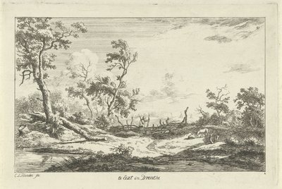 صياد في منظر طبيعي في Eext in Drenthe (العنوان على الكائن) المناظر الطبيعية (A-F) (عنوان السلسلة) بواسطة كاريل لودويجك هانسن