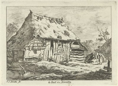 زوجان في حظيرة في Eext in Drenthe (العنوان على الكائن) المناظر الطبيعية (1-6) (عنوان المسلسل) بواسطة كاريل لودويجك هانسن