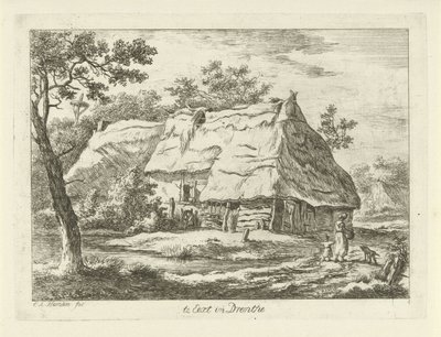 امرأة مع طفل في مزرعة في Eext in Drenthe (العنوان على الكائن) المناظر الطبيعية (1-6) (عنوان المسلسل) بواسطة كاريل لودويجك هانسن