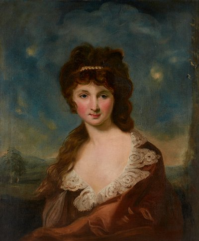 صورة لسيدة يُقال إنها هارييت روشفورت (1758-1854) حسب الملصق الموجود على الخلف (زيت على قماش) بواسطة كارل فريدريك بريدا