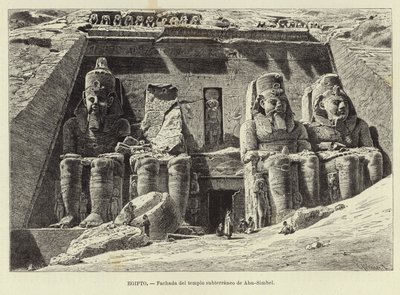 مصر - واجهة معبد أبو سمبل تحت الأرض بواسطة Carl Friedrich Heinrich Werner