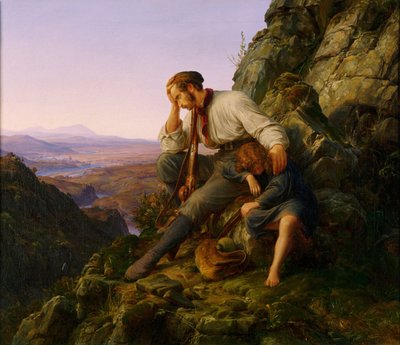 السارق وطفله ، 1832 بواسطة كارل فريدريش ليسينج