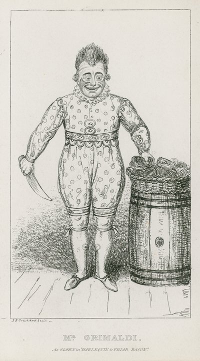 السيد جوزيف جريمالدي مثل المهرج في Harlequin و Friar Bacon بواسطة كارل جورج أدولف هاسينبفلوج