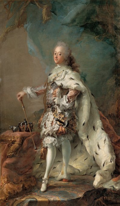 صورة فريدريك الخامس 1723-1766 في رداء المسح ، ج. 1750 بواسطة كارل جوستاف بيلو