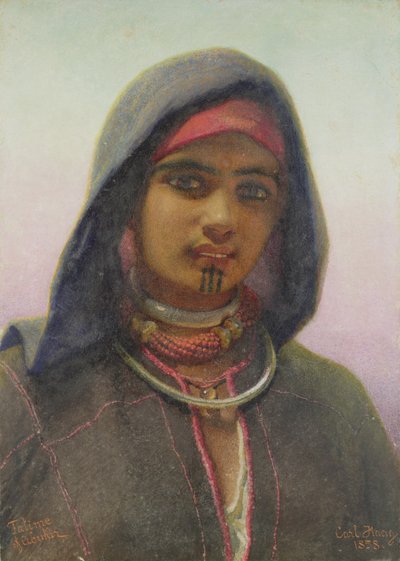 "فاطمة أبو قير" ، صورة لفتاة فلاحين مصرية ، 1858 بواسطة Carl Haag