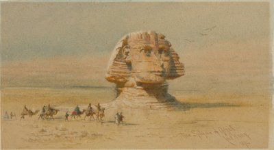 أبو الهول في الجيزة (ألوان مائية على ورق (ملصقة على متنها)) بواسطة Carl Haag