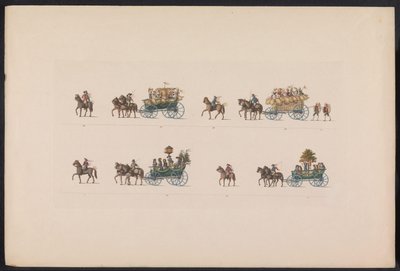 Optocht bij het huwelijk van Prinses Sophie، 1842 (plaat 5) ذكريات زفاف فلاح تورينغن ، تم تنفيذه للاحتفال بالوصول السعيد للدوق الأكبر الوراثي كارل ألكسندر من ساكسونيا فايمار إيزيناتش مع الوراثة الدوقة صوفي بواسطة كارل هيس