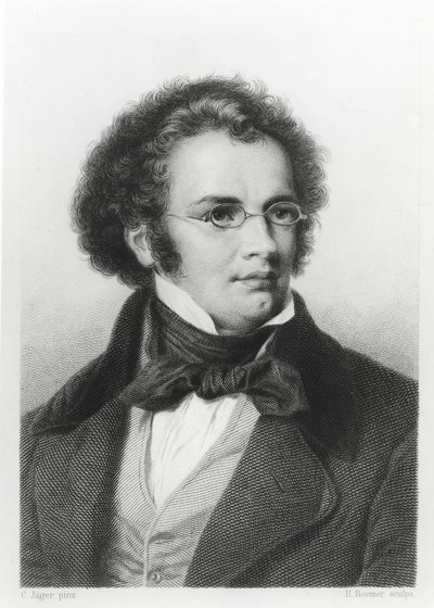 صورة فرانز شوبرت (1797-1828) منقوشة من قبل إتش رومر بواسطة Carl Jaeger