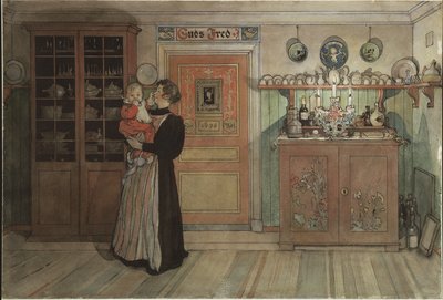 بين عيد الميلاد ورأس السنة الجديدة ، من سلسلة A Home ، c.1895 (مرحاض على ورق) بواسطة كارل لارسون
