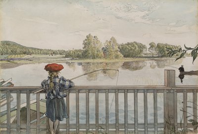 ليسبث أنجلينج ، من سلسلة "المنزل" ، حوالي عام 1895 (ألوان مائية على ورق) بواسطة كارل لارسون