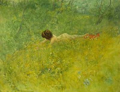 على العشب؛ أنا Grongraset ، 1902 بواسطة كارل لارسون