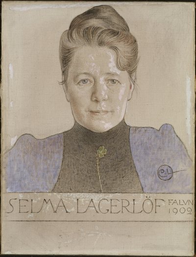 سلمى لاغيرلوف - صورة للمؤلف سلمى لاغيرلوف (1858-1940) ، بقلم لارسون ، كارل (1853-1919). طباشير وزيت على قماش بواسطة كارل لارسون