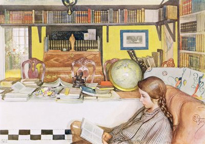 غرفة القراءة ، حانة. في &39;Lasst Licht Hinin&39; (`` Let in More Light &39;&39;) ، 1909 بواسطة كارل لارسون