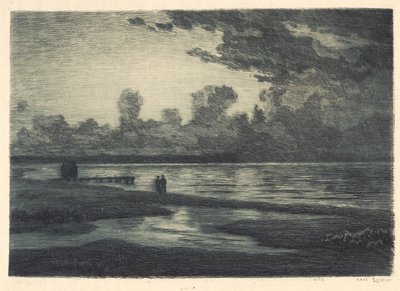 ليلة صيفية على شاطئ Hornbæk بواسطة Carl Locher