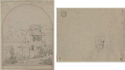 منظر من نافذتي في روما (وجه الصفحة) جندي في منظر طبيعي (ظهر) بواسطة كارل لودفيج تيشباين